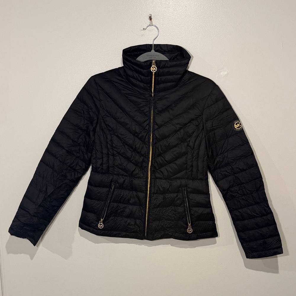 Michael Kors Black and Gold Down Jacket